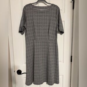 croft & barrow Black and White Plaid Midi Dress